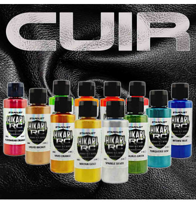 Peintures aérographes pour cuir 60ml couleurs acryliques souples et résistantes